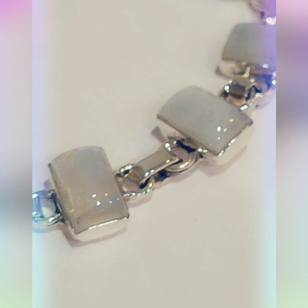Rainbow Moonstone 925 Sterling Silver Bracelet - Picture 4 of 4